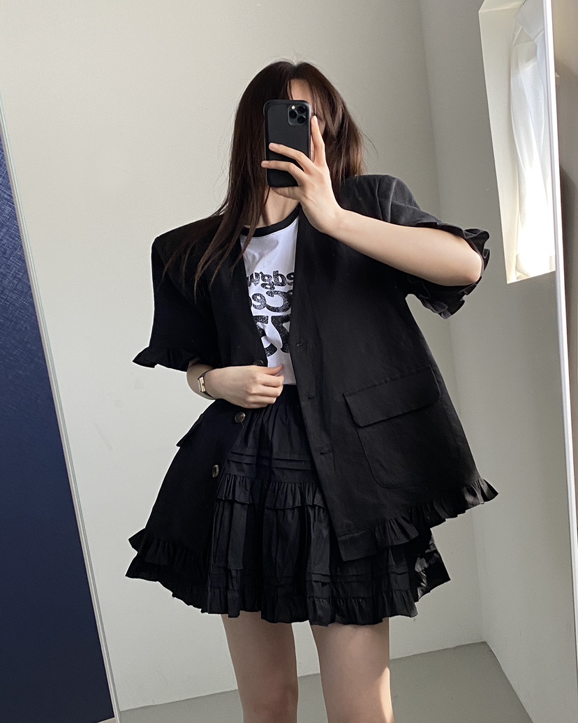 JENNIE東大門代購女士新款人氣推薦休閑職業25春夏夾克亞麻JENNIE/VENEFIT夾克