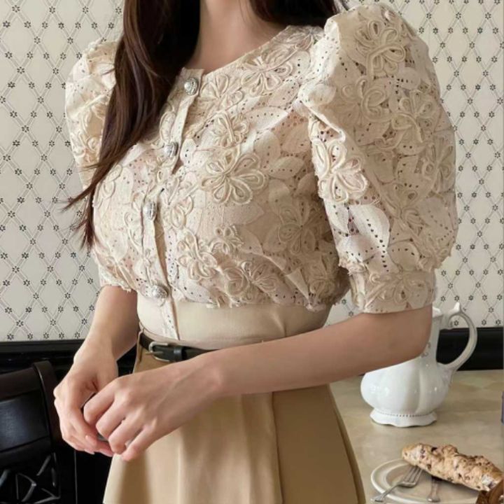 FEMME東大門代購女裝新款熱賣推薦人氣真品時尚襯衫蕾絲衫開衫FEMME襯衫/蕾絲衫