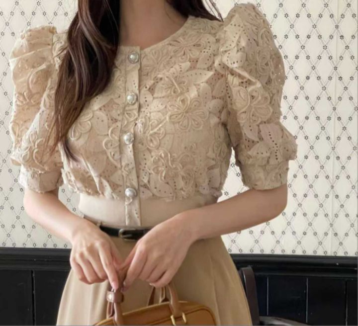 FEMME東大門代購女裝新款熱賣推薦人氣真品時尚襯衫蕾絲衫開衫FEMME襯衫/蕾絲衫