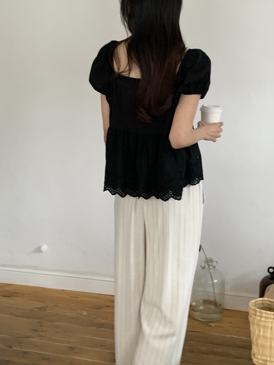 WOOD韓國直郵女士新款25春夏人氣休閑職業時尚真品休閑褲亞麻WOOD休閑褲