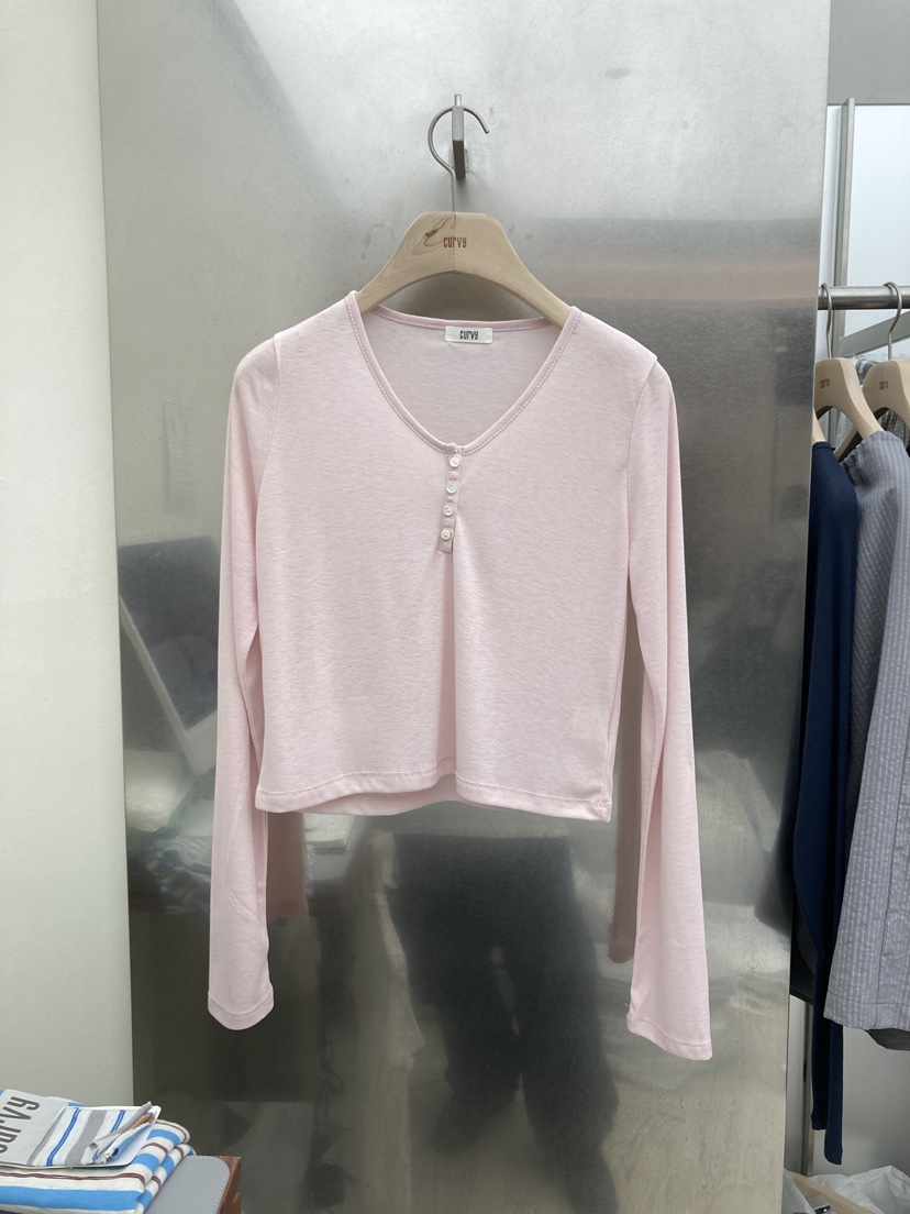 CURVY韓國直郵女裝新品25春夏休閑真品推薦時尚人氣長袖T恤CURVY長袖T恤
