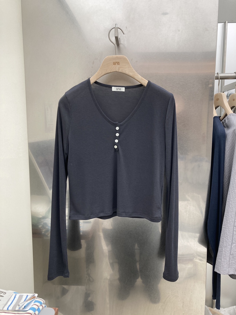 CURVY韓國直郵女裝新品25春夏休閑真品推薦時尚人氣長袖T恤CURVY長袖T恤圖色5