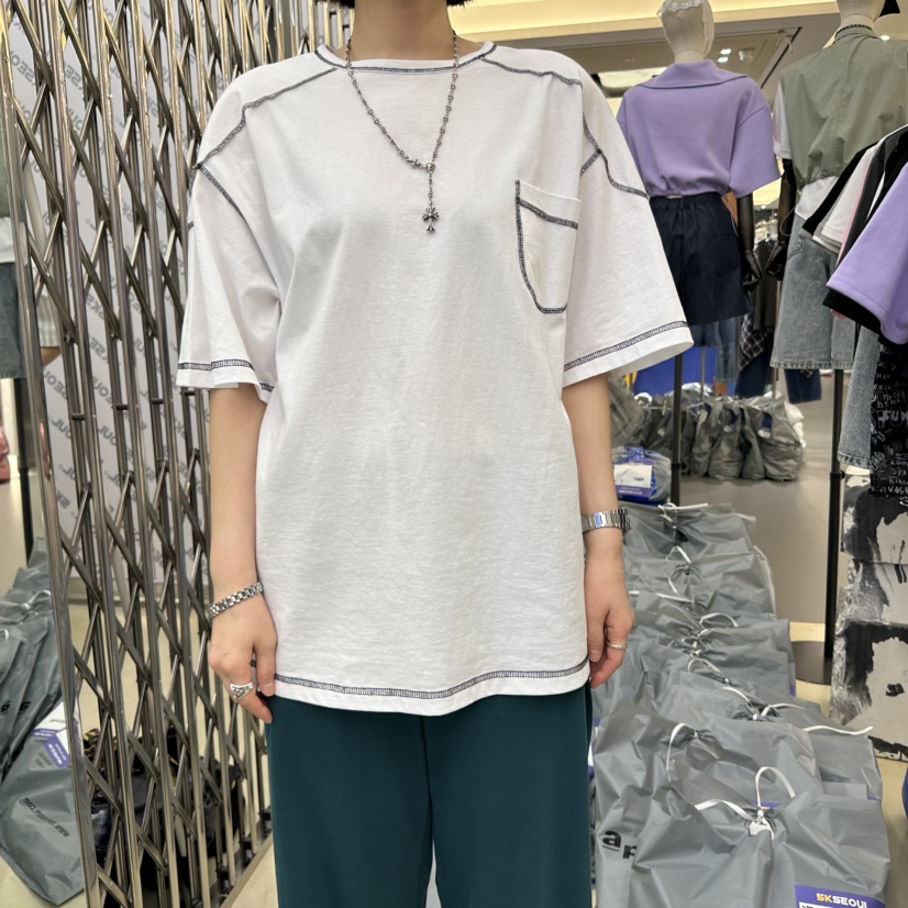 5K東大門代購女裝新品真品熱賣人氣休閑職業時尚推薦25春夏T恤5KT恤圖色1