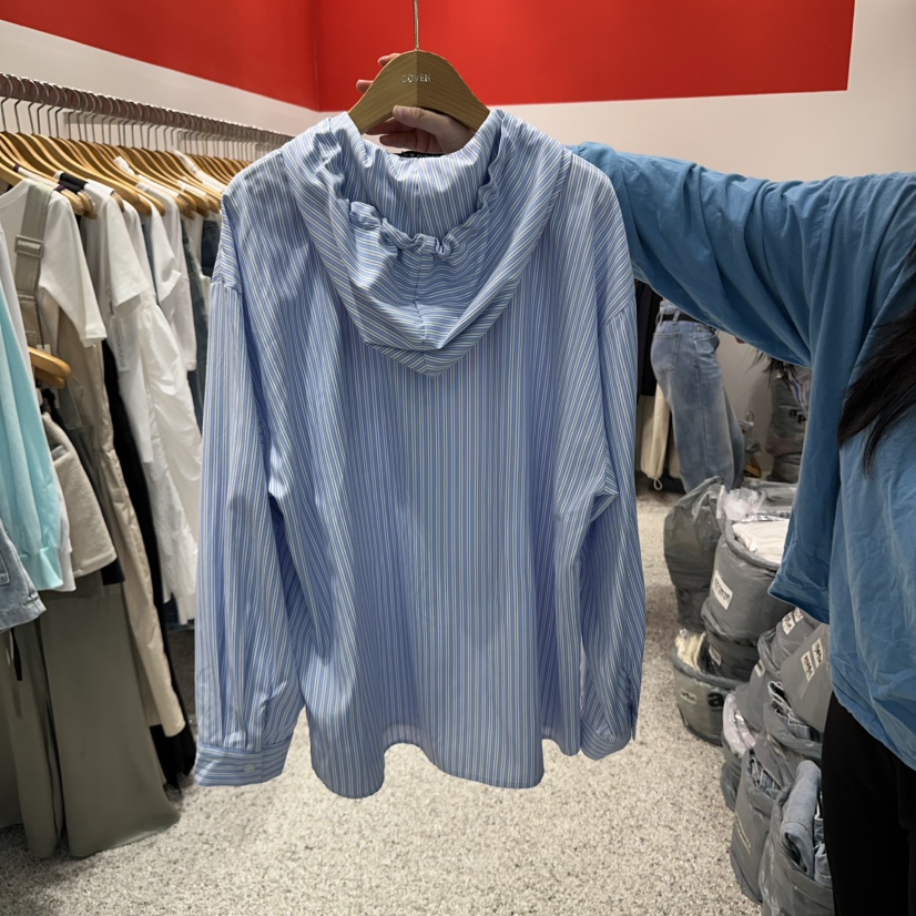 ATPZ韓國直郵女士新品時尚25春夏休閑職業人氣襯衫蕾絲衫連帽ATTENTION PLEAES襯衫/蕾絲衫