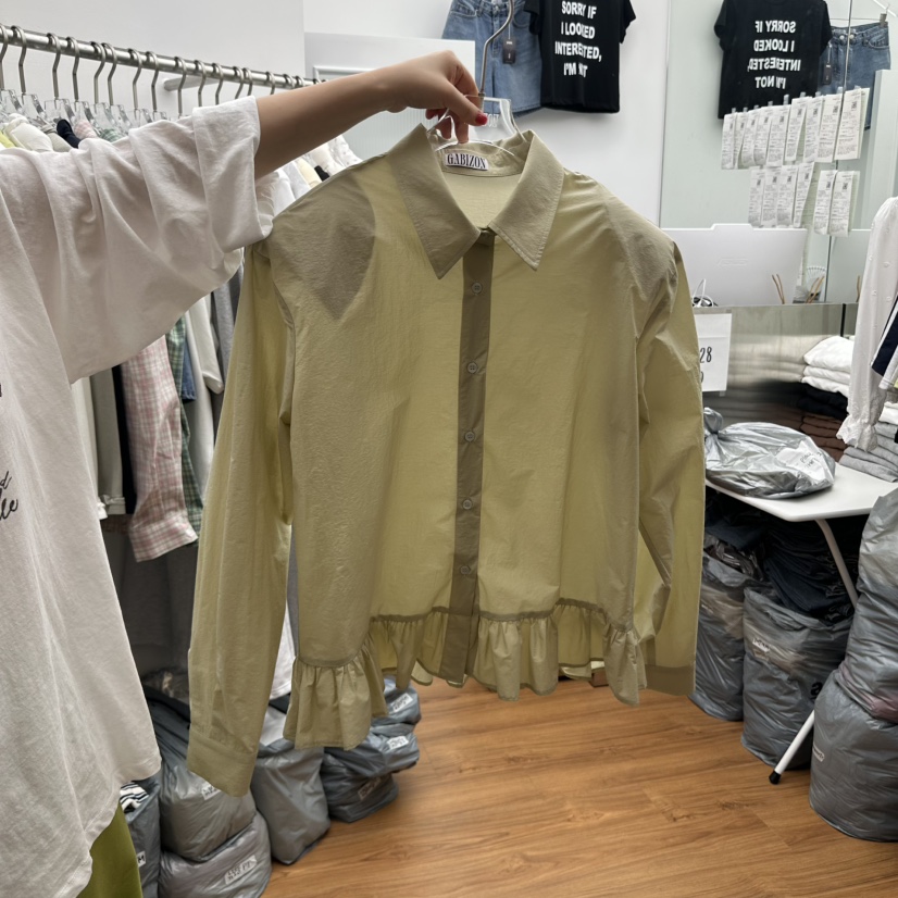 GABIZON東大門實拍女士新品真品休閑熱賣人氣襯衫蕾絲衫荷葉邊GABIZON襯衫/蕾絲衫圖色2