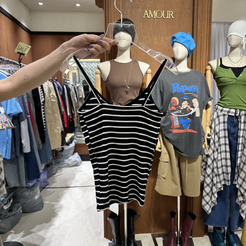 AMOUR東大門實拍女裝新款25春夏時尚職業真品熱賣推薦吊帶背心AMOUR吊帶/背心
