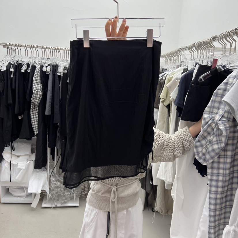 PADO東大門代購女士新品熱賣時尚25春夏真品半身裙中短裙褶皺PADO半身裙/中短裙圖色2