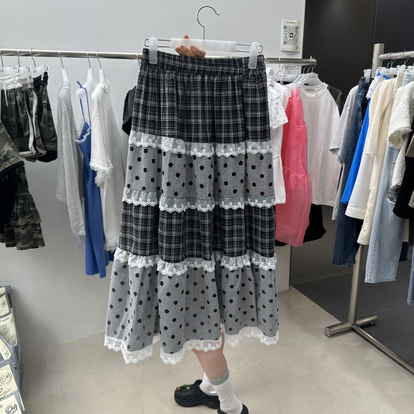 INTHEEND東大門代購女裝新品休閑人氣時尚熱賣長裙圓點裙棉質INTHEEND長裙