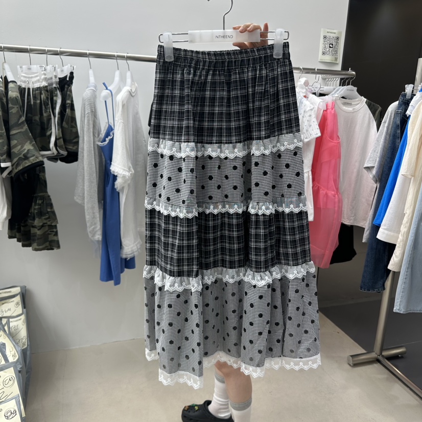 INTHEEND東大門代購女裝新品休閑人氣時尚熱賣長裙圓點裙棉質INTHEEND長裙