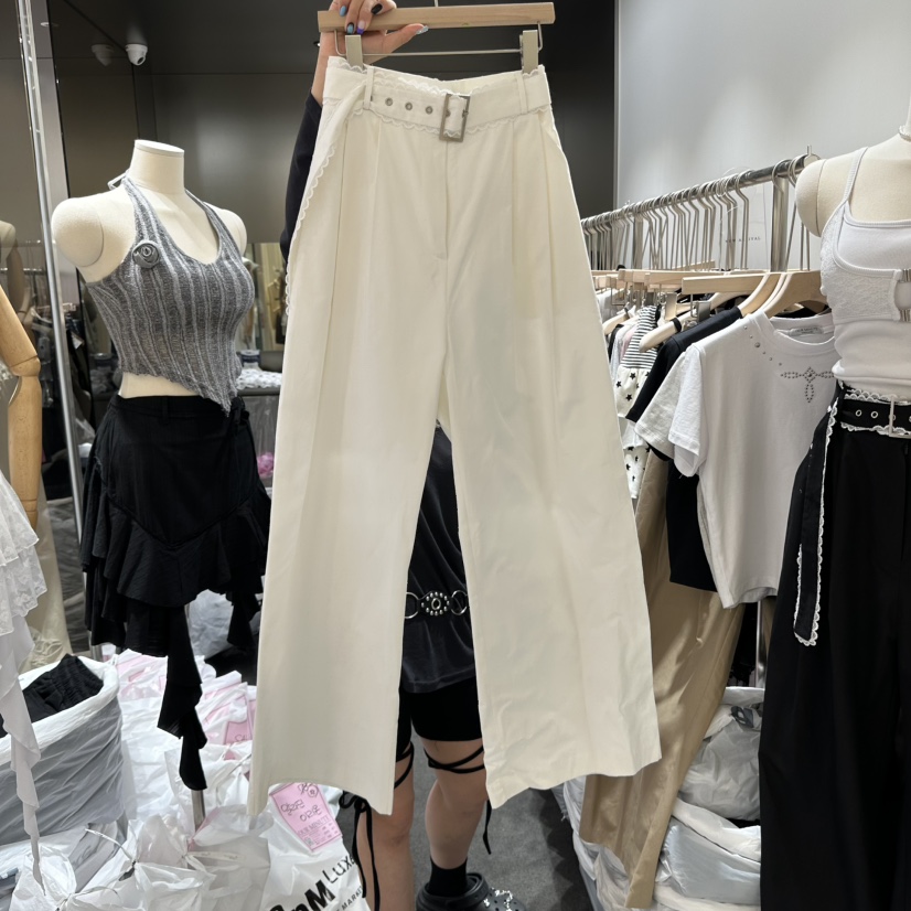 OUR MINUTE東大門實拍女裝新品推薦人氣25春夏熱賣休閑褲腰帶OUR MINUTE休閑褲