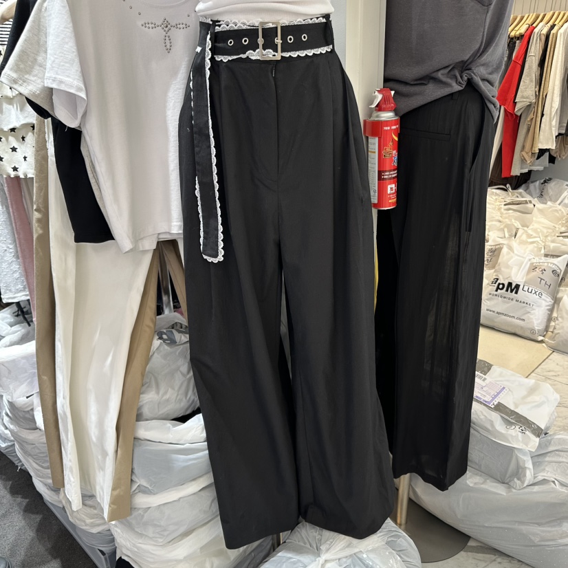 OUR MINUTE東大門實拍女裝新品推薦人氣25春夏熱賣休閑褲腰帶OUR MINUTE休閑褲圖色2