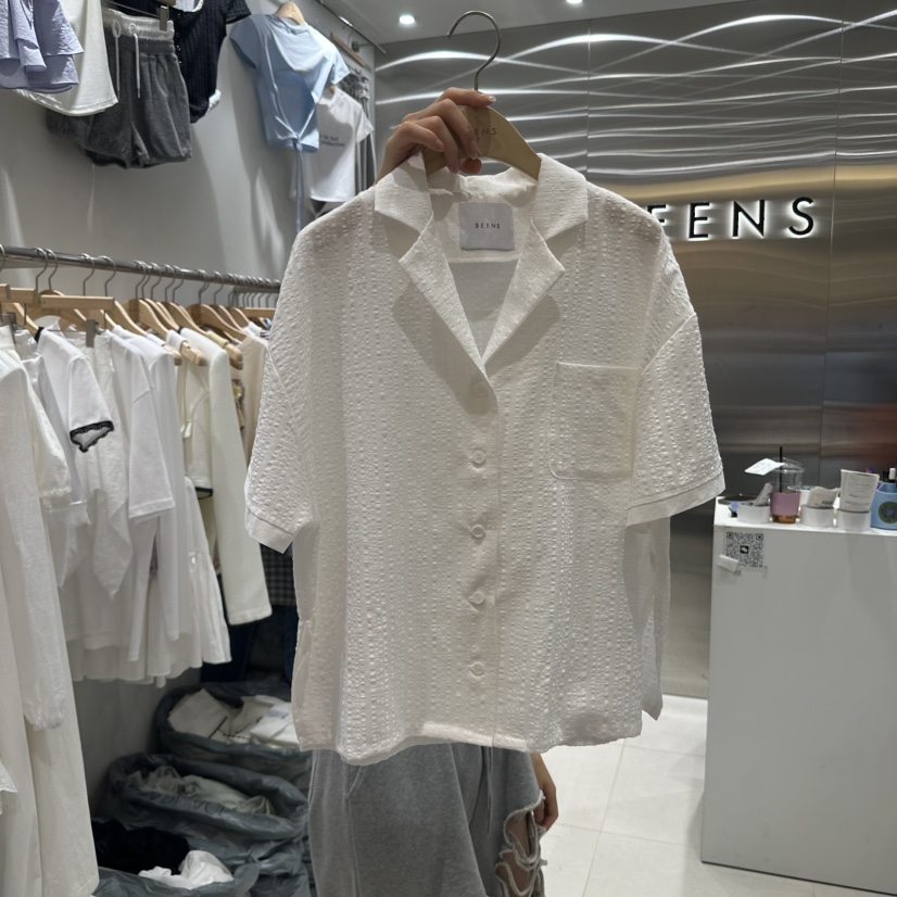 BEENS東大門代購女裝新款熱賣時尚職業真品推薦25春夏襯衫蕾絲衫BEENS襯衫/蕾絲衫圖色3