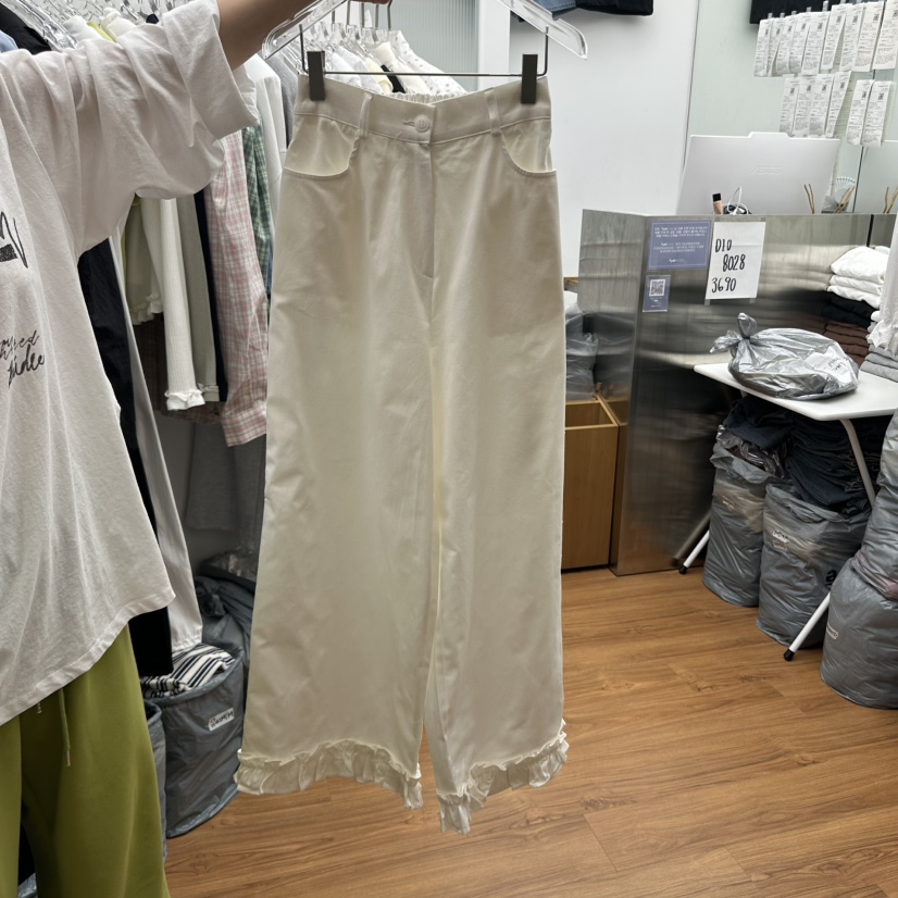 GABIZON東大門實拍女裝新品休閑熱賣25春夏休閑褲荷葉邊棉質GABIZON休閑褲圖色1