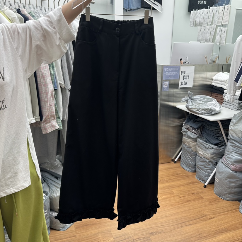 GABIZON東大門實拍女裝新品休閑熱賣25春夏休閑褲荷葉邊棉質GABIZON休閑褲圖色2