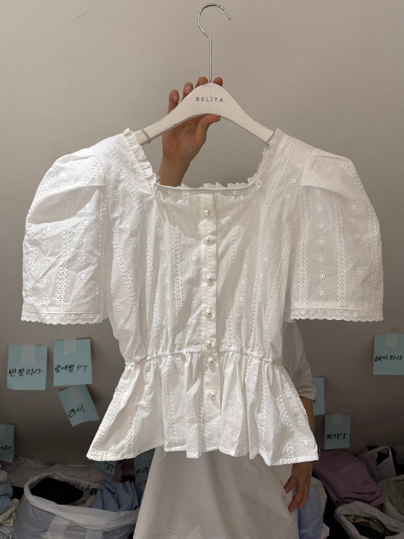 BELITA-L東大門實拍女裝新品職業真品人氣休閑25春夏襯衫蕾絲衫BELITA-L襯衫/蕾絲衫