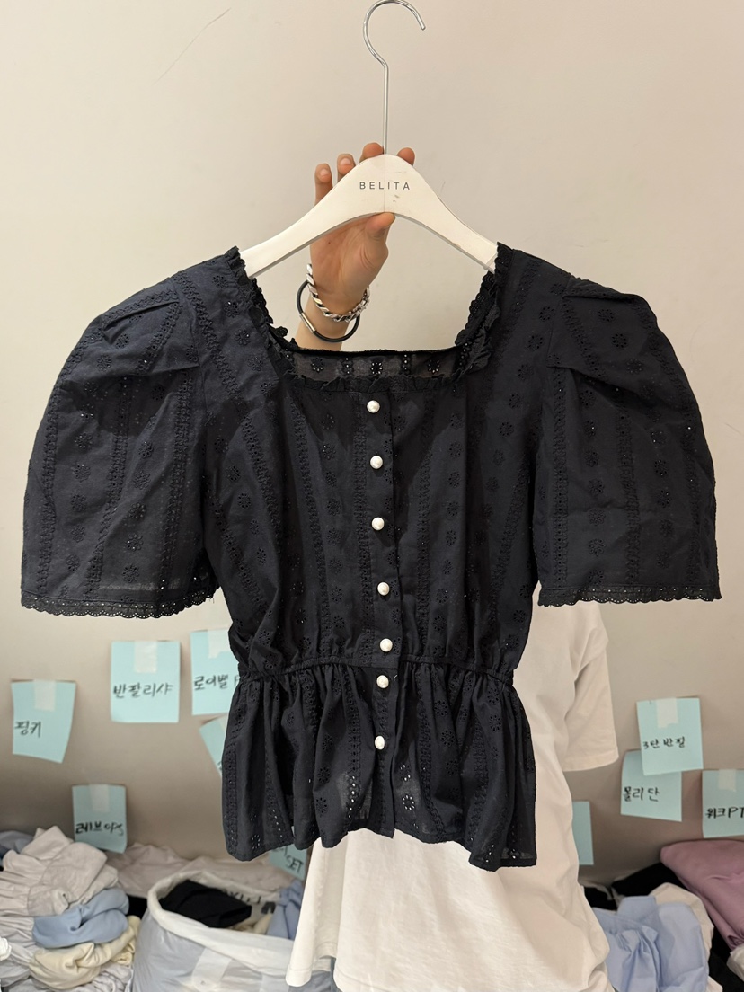 BELITA-L東大門實拍女裝新品職業真品人氣休閑25春夏襯衫蕾絲衫BELITA-L襯衫/蕾絲衫圖色3