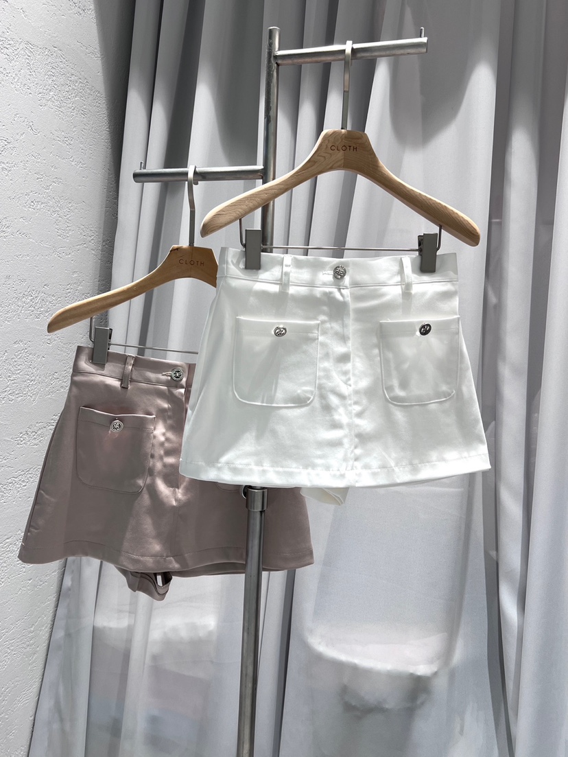 CLOTH東大門代購女裝新款時尚真品休閑職業25春夏裙褲口袋緞面CLOTH裙褲