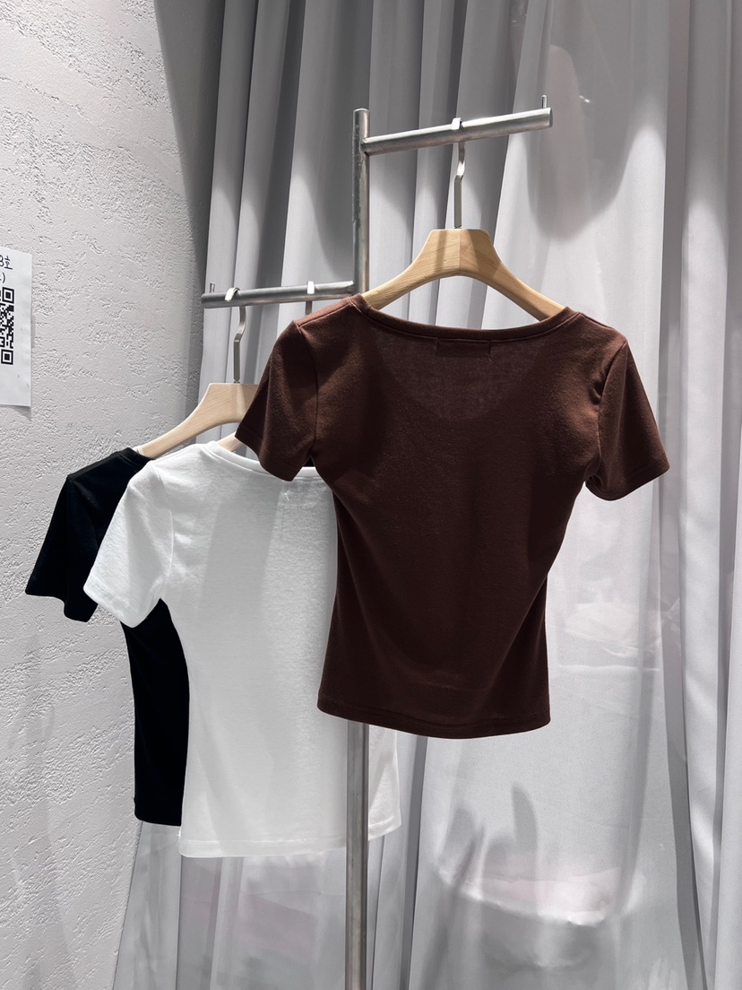 CLOTH韓國直郵女裝新款真品人氣休閑25春夏熱賣推薦時尚T恤V領CLOTHT恤