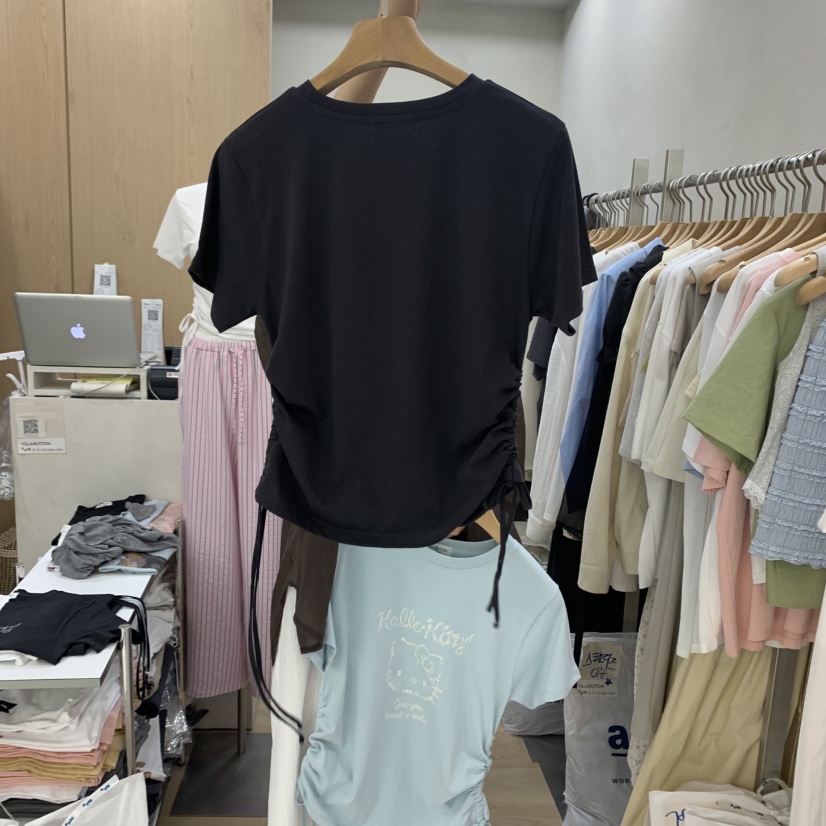 VILLABUTTON韓國直郵女士新品熱賣真品25春夏人氣職業休閑T恤VILLABUTTONT恤