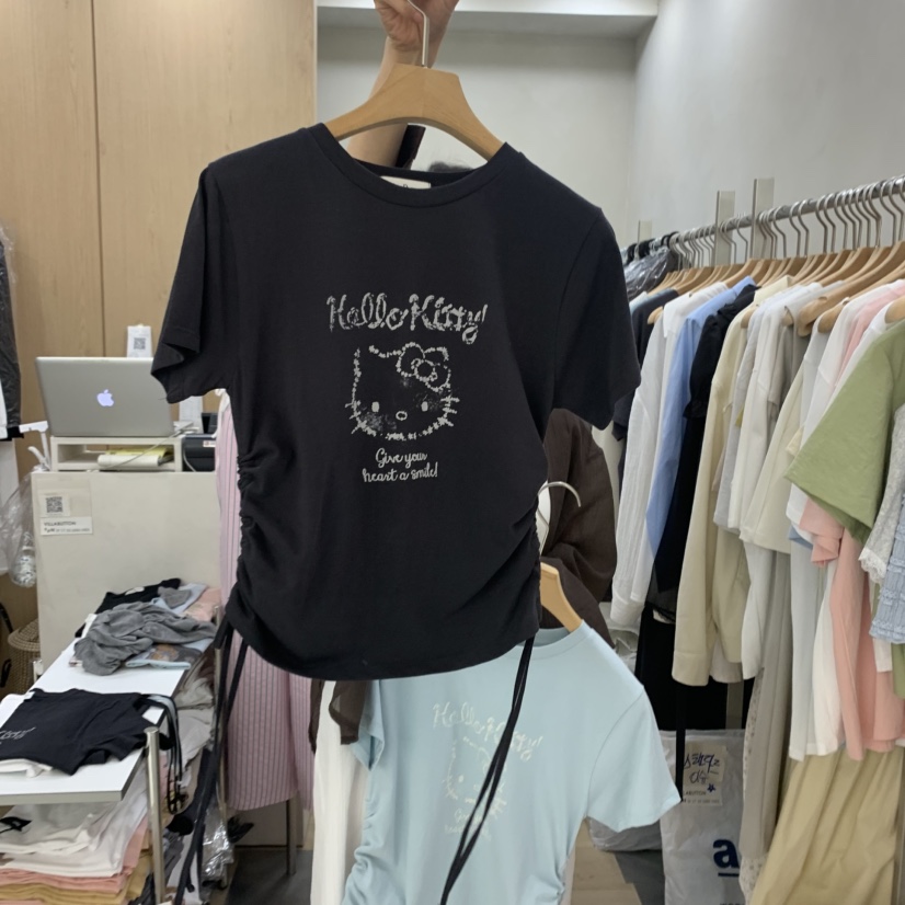 VILLABUTTON韓國直郵女士新品熱賣真品25春夏人氣職業休閑T恤VILLABUTTONT恤圖色2
