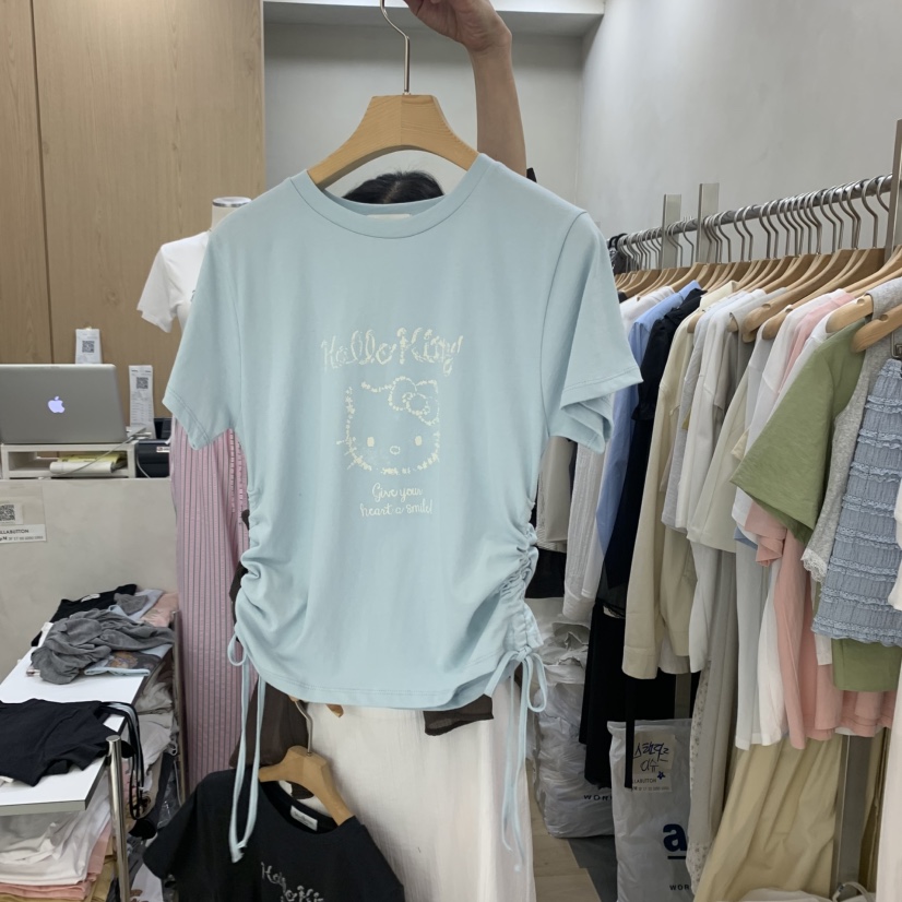 VILLABUTTON韓國直郵女士新品熱賣真品25春夏人氣職業休閑T恤VILLABUTTONT恤圖色3
