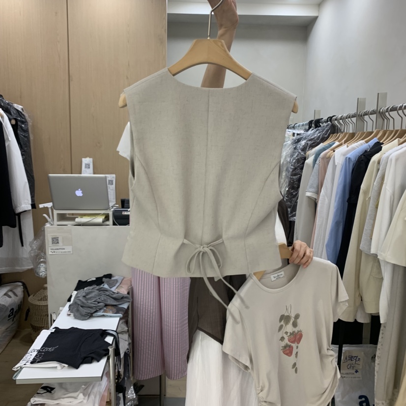 VILLABUTTON東大門代購女裝新品25春夏真品推薦馬甲紐扣背心VILLABUTTON馬甲
