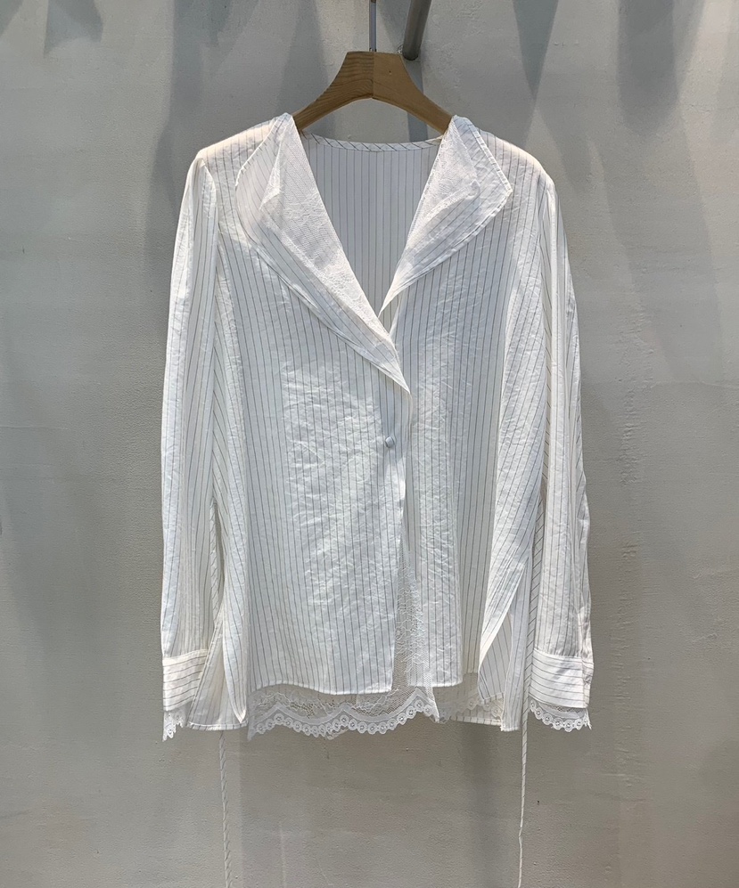 THE SIL韓國直郵女裝新款熱賣推薦25春夏襯衫蕾絲衫假兩件THE SIL/1 2ILLY襯衫/蕾絲衫