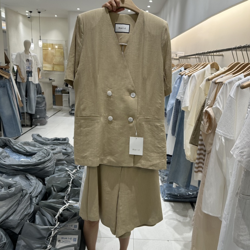 BLUEI-D韓國直郵女士新品時尚推薦25春夏職業真品套裝兩件套Blue i-d套裝圖色2