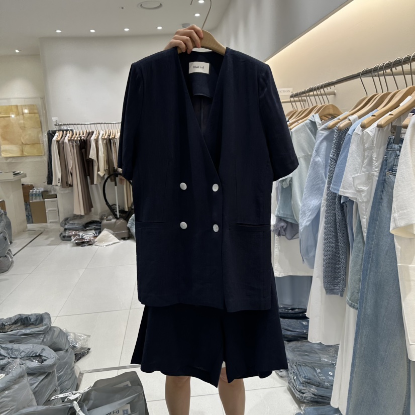 BLUEI-D韓國直郵女士新品時尚推薦25春夏職業真品套裝兩件套Blue i-d套裝圖色3