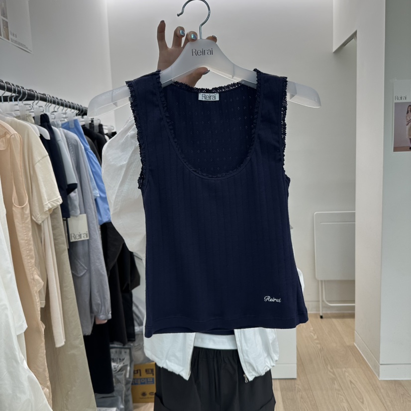 REIRAI韓國代購女士新品推薦人氣職業時尚熱賣吊帶背心蕾絲Reirai吊帶/背心圖色3