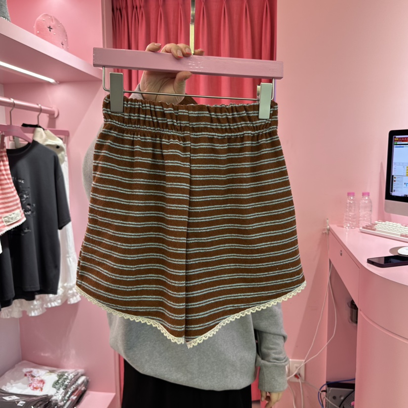 LOVE PINK韓國代購女裝新品職業時尚25春夏真品短褲毛圈布LOVE PINK短褲