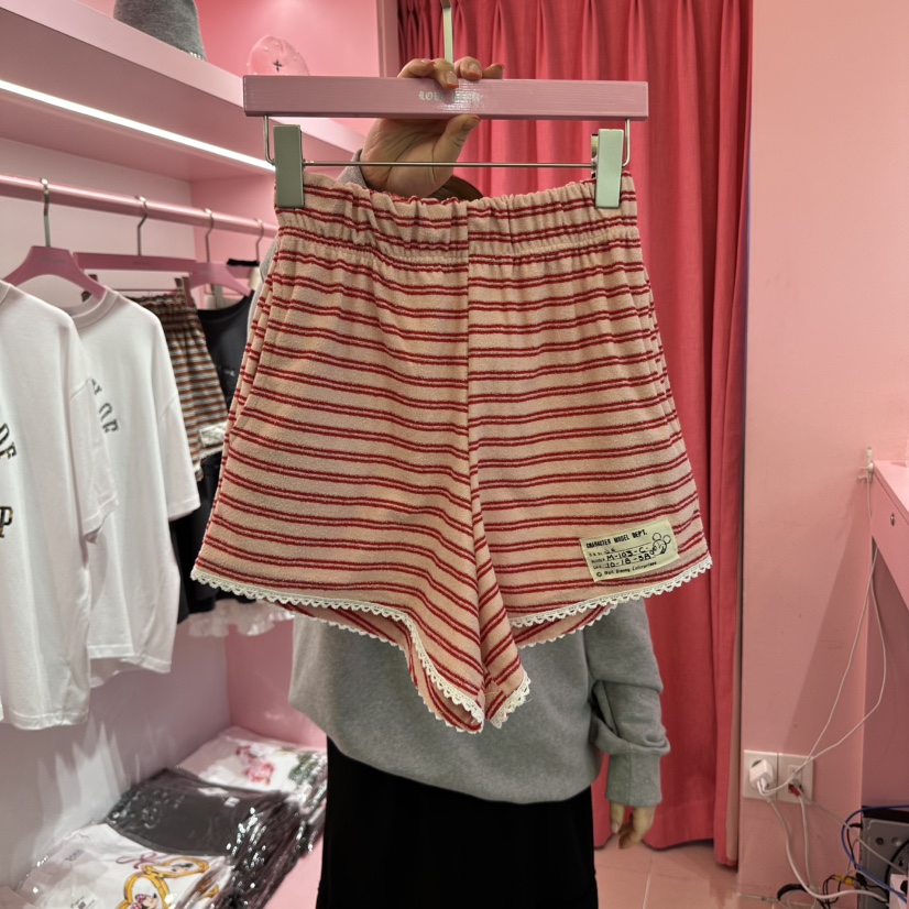 LOVE PINK韓國代購女裝新品職業時尚25春夏真品短褲毛圈布LOVE PINK短褲圖色1
