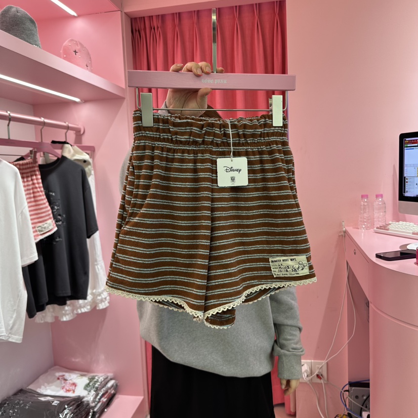 LOVE PINK韓國代購女裝新品職業時尚25春夏真品短褲毛圈布LOVE PINK短褲圖色2