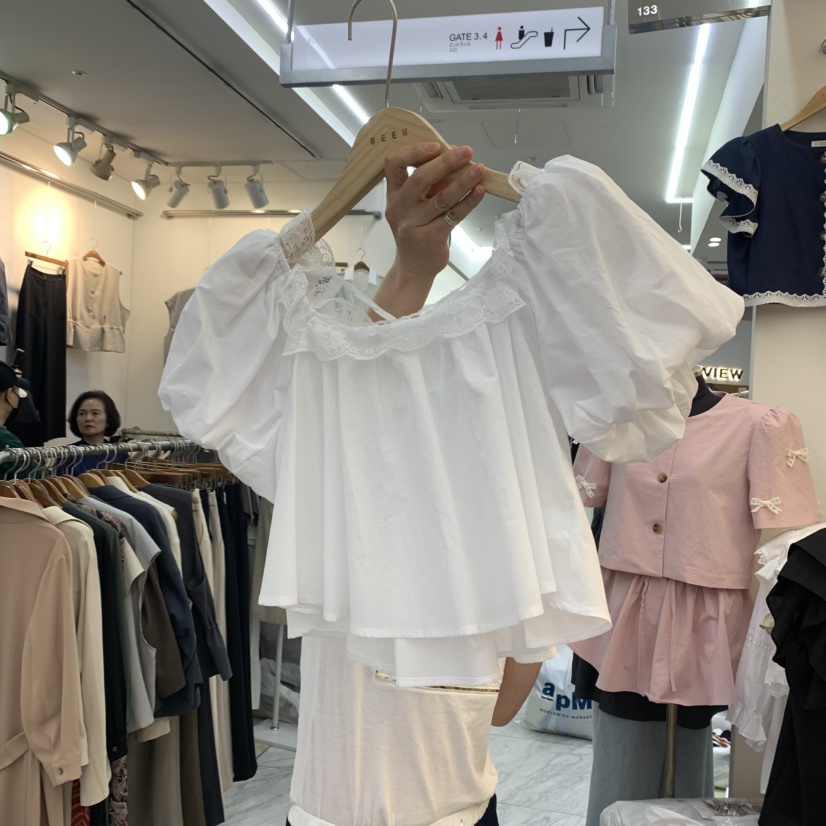 BEEN-A韓國直郵女士新款真品推薦職業熱賣時尚25春夏襯衫蕾絲衫BEEN-A襯衫/蕾絲衫圖色1