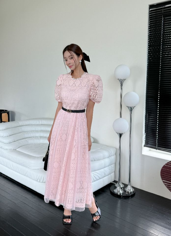 CATS韓國直郵女裝新款推薦休閑25春夏真品連衣裙不含腰帶蕾絲CAT.S連衣裙