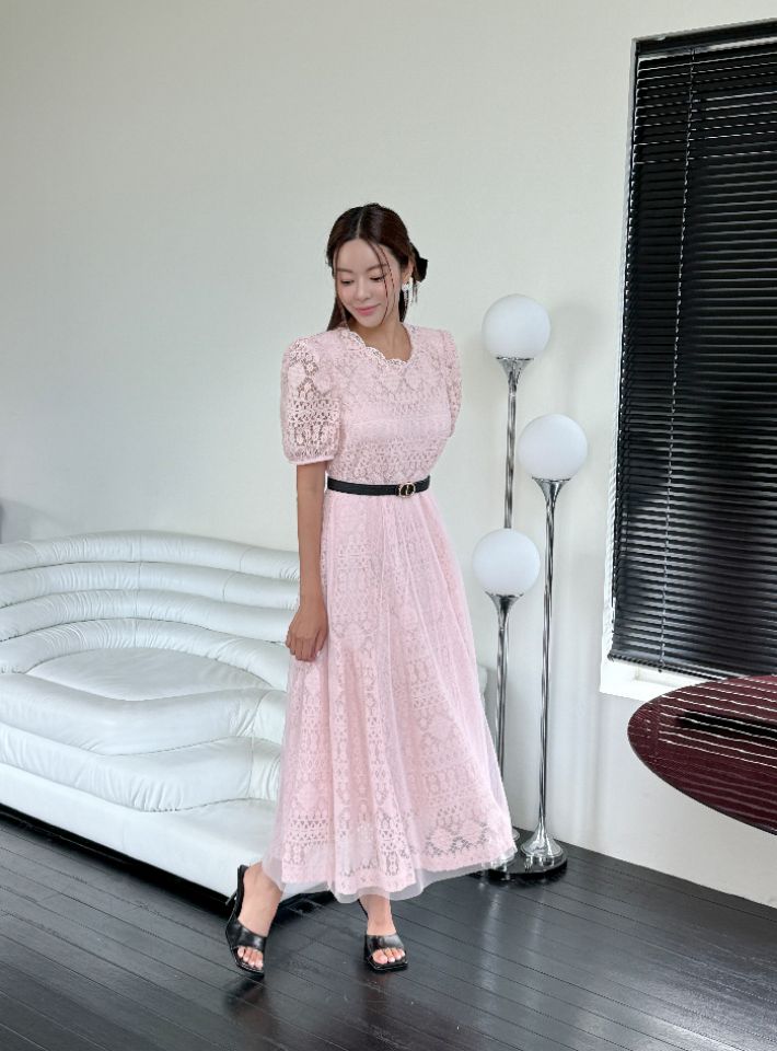 CATS韓國直郵女裝新款推薦休閑25春夏真品連衣裙不含腰帶蕾絲CAT.S連衣裙