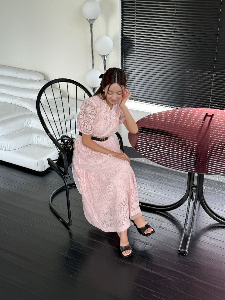 CATS韓國直郵女裝新款推薦休閑25春夏真品連衣裙不含腰帶蕾絲CAT.S連衣裙