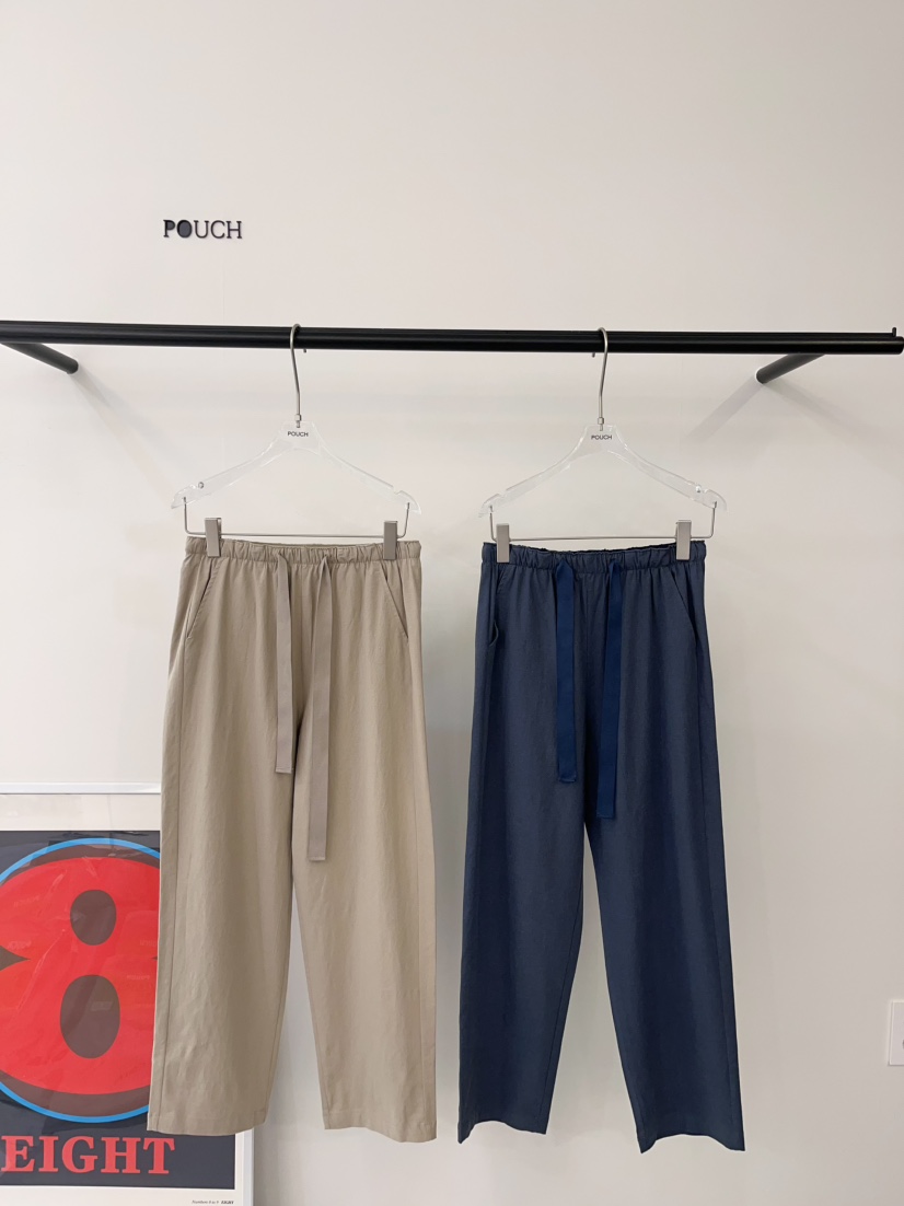 POUCH東大門實拍女士新品真品25春夏人氣時尚職業休閑褲亞麻布POUCH休閑褲