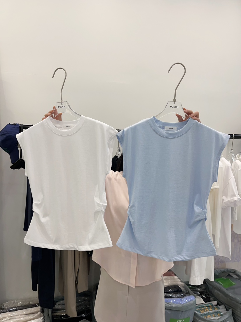 POUCH韓國代購女裝新款推薦真品25春夏職業人氣休閑吊帶背心POUCH吊帶/背心