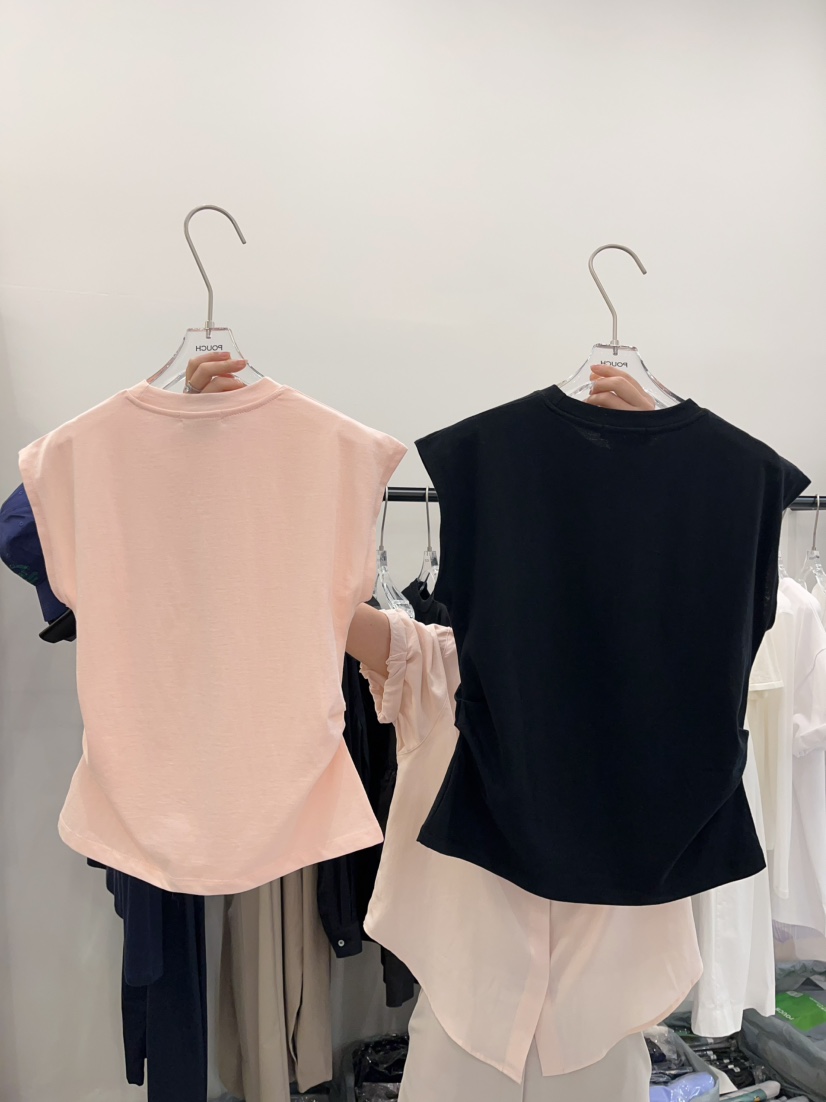 POUCH韓國代購女裝新款推薦真品25春夏職業人氣休閑吊帶背心POUCH吊帶/背心