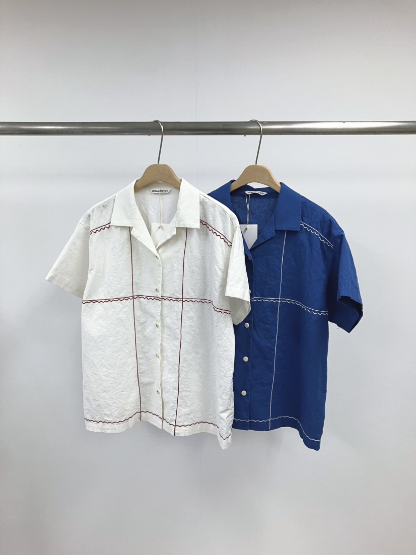 ROMANTICIZE韓國代購女裝新品休閑職業襯衫蕾絲衫手工刺繡亞麻ROMANTICIZE襯衫/蕾絲衫