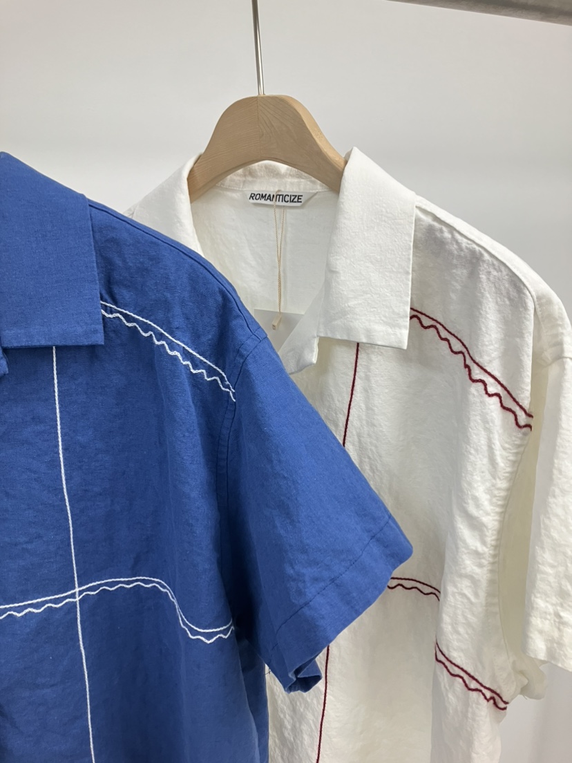 ROMANTICIZE韓國代購女裝新品休閑職業襯衫蕾絲衫手工刺繡亞麻ROMANTICIZE襯衫/蕾絲衫