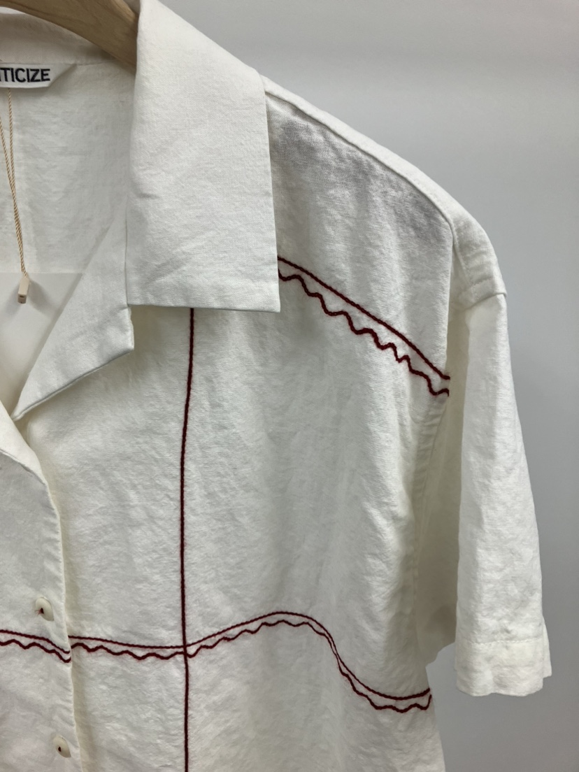 ROMANTICIZE韓國代購女裝新品休閑職業襯衫蕾絲衫手工刺繡亞麻ROMANTICIZE襯衫/蕾絲衫