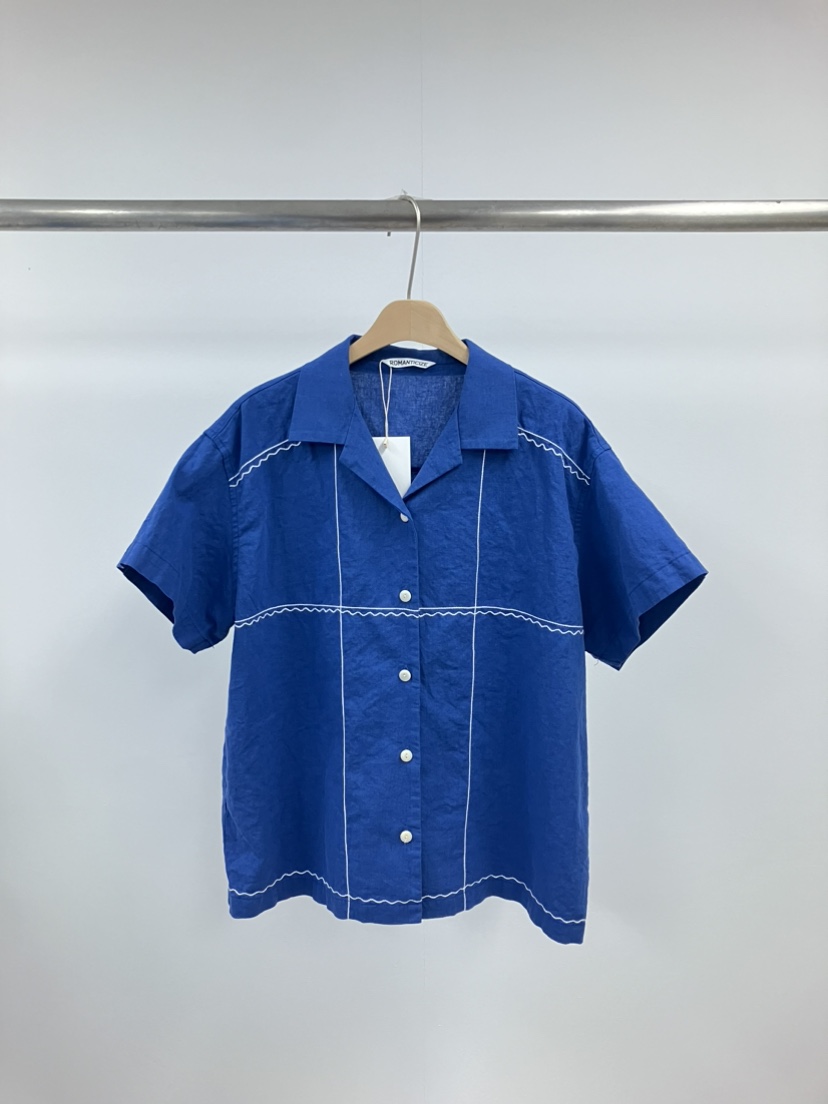 ROMANTICIZE韓國代購女裝新品休閑職業襯衫蕾絲衫手工刺繡亞麻ROMANTICIZE襯衫/蕾絲衫圖色2