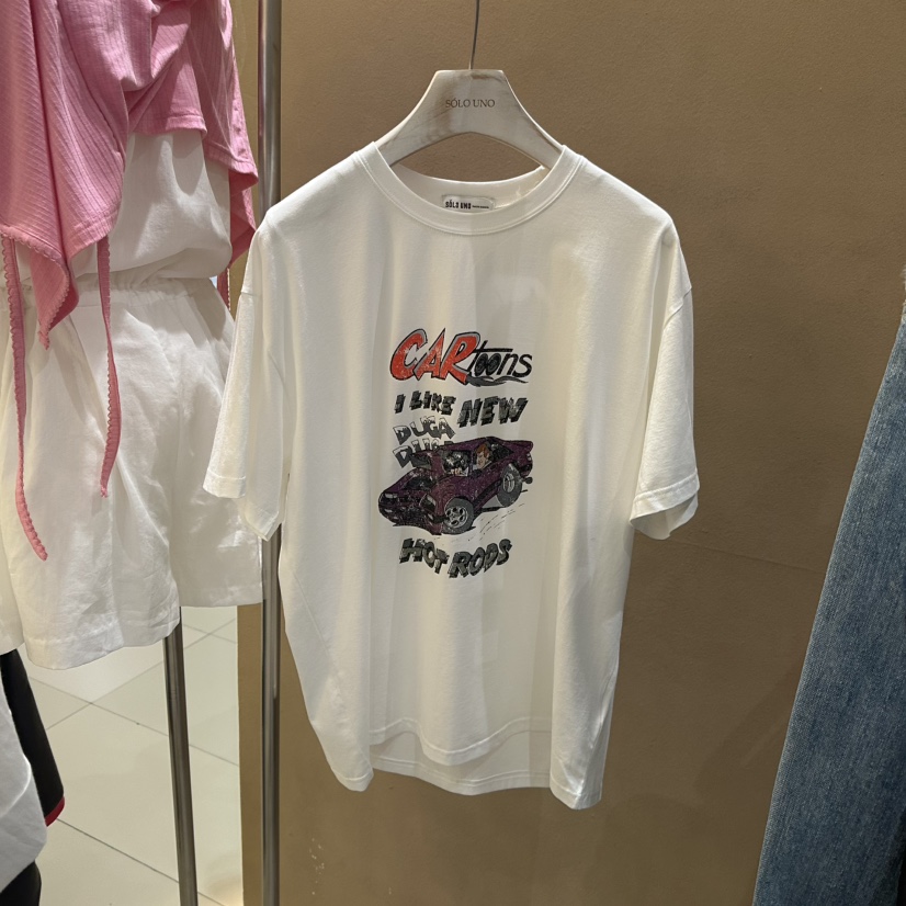 SOLOUNO東大門實拍女裝新品人氣休閑職業25春夏推薦熱賣T恤SOLOUNOT恤圖色2