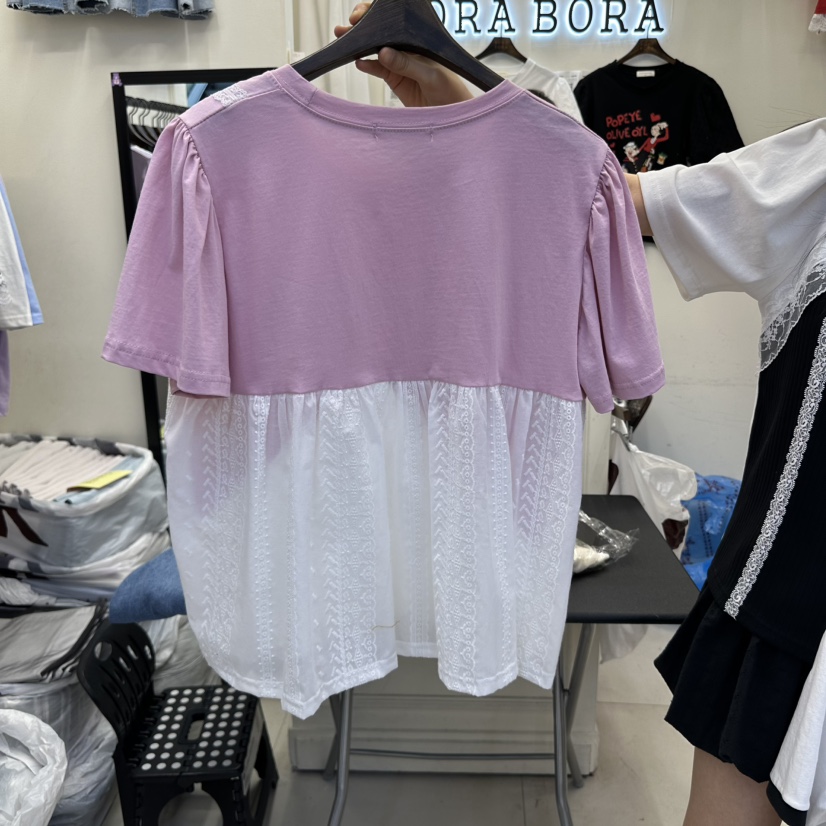 BORA BORA韓國直郵女士新品人氣真品時尚25春夏熱賣T恤假兩件BORA BORAT恤