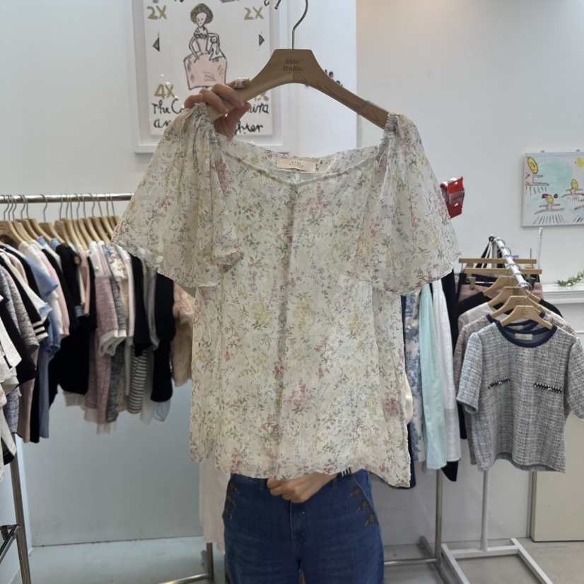 ABLESTUDIO韓國代購女裝新品真品人氣25春夏休閑襯衫蕾絲衫ABLE STUDIO襯衫/蕾絲衫圖色2