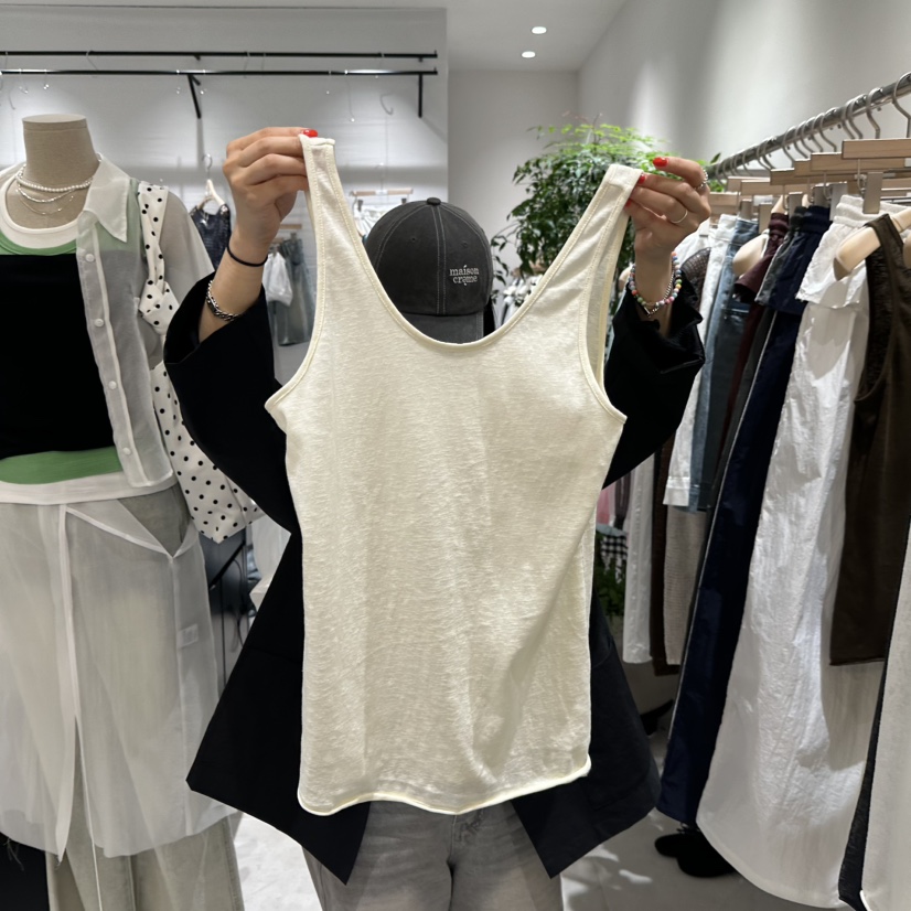 AYCE韓國代購女裝新品熱賣休閑25春夏真品時尚吊帶背心亞麻布101SHOWROOM/AYCE吊帶/背心圖色2