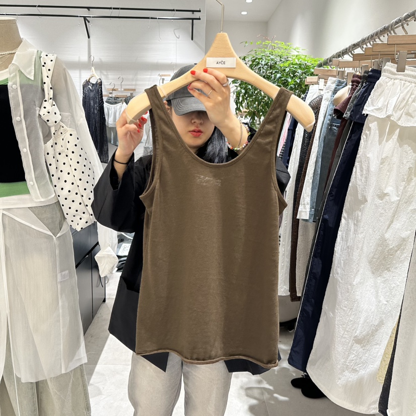 AYCE韓國代購女裝新品熱賣休閑25春夏真品時尚吊帶背心亞麻布101SHOWROOM/AYCE吊帶/背心圖色3
