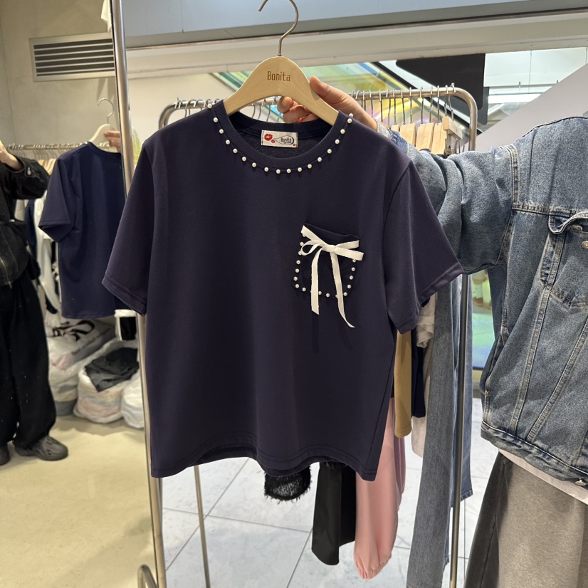 BONITA-Q韓國代購女士新品熱賣25春夏時尚推薦職業T恤口袋BONITA-QT恤圖色3